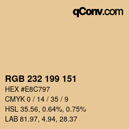カラーコード: RGB 232 199 151 | qconv.com