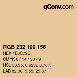 Color code: RGB 232 199 156 | qconv.com