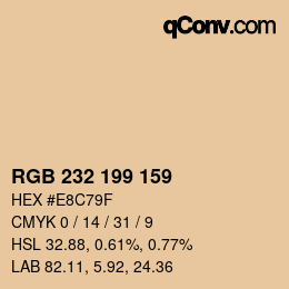 カラーコード: RGB 232 199 159 | qconv.com