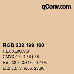 カラーコード: RGB 232 199 160 | qconv.com