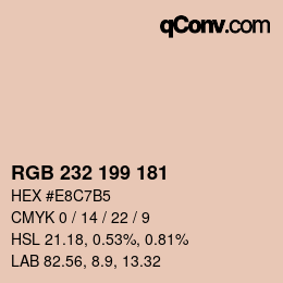 Color code: RGB 232 199 181 | qconv.com