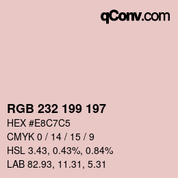 カラーコード: RGB 232 199 197 | qconv.com