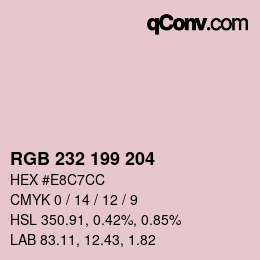 Color code: RGB 232 199 204 | qconv.com