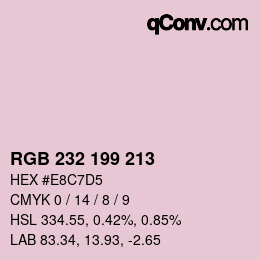 Color code: RGB 232 199 213 | qconv.com