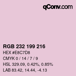 Color code: RGB 232 199 216 | qconv.com