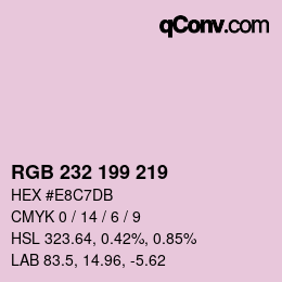 Color code: RGB 232 199 219 | qconv.com
