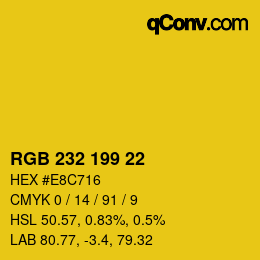 Color code: RGB 232 199 22 | qconv.com