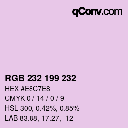 Color code: RGB 232 199 232 | qconv.com