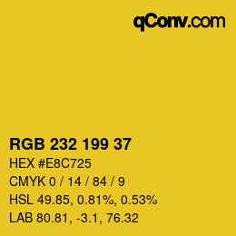 カラーコード: RGB 232 199 37 | qconv.com