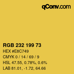 Color code: RGB 232 199 73 | qconv.com
