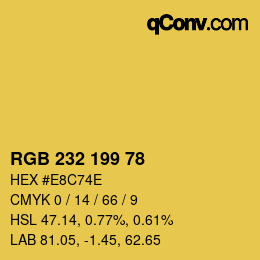 カラーコード: RGB 232 199 78 | qconv.com