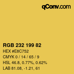 Color code: RGB 232 199 82 | qconv.com