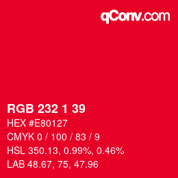 Color code: RGB 232 1 39 | qconv.com