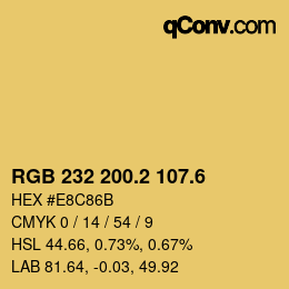 カラーコード: RGB 232 200.2 107.6 | qconv.com