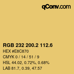 カラーコード: RGB 232 200.2 112.6 | qconv.com