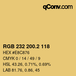 カラーコード: RGB 232 200.2 118 | qconv.com