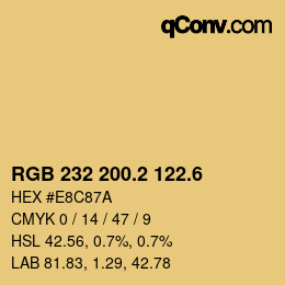 カラーコード: RGB 232 200.2 122.6 | qconv.com