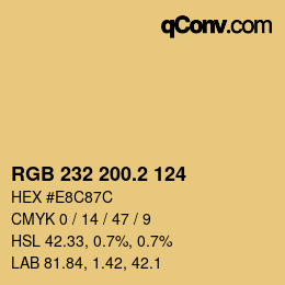 カラーコード: RGB 232 200.2 124 | qconv.com