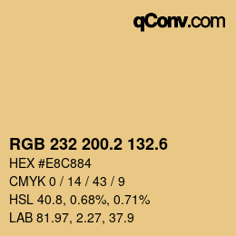カラーコード: RGB 232 200.2 132.6 | qconv.com