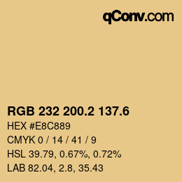 カラーコード: RGB 232 200.2 137.6 | qconv.com