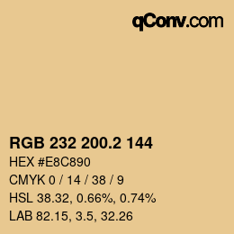 カラーコード: RGB 232 200.2 144 | qconv.com