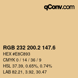 カラーコード: RGB 232 200.2 147.6 | qconv.com