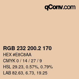 カラーコード: RGB 232 200.2 170 | qconv.com