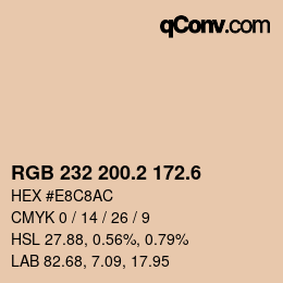 カラーコード: RGB 232 200.2 172.6 | qconv.com