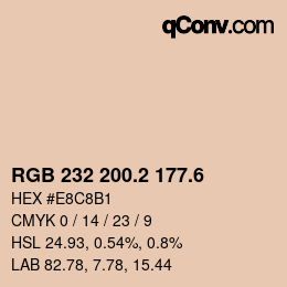 カラーコード: RGB 232 200.2 177.6 | qconv.com