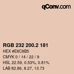 カラーコード: RGB 232 200.2 181 | qconv.com