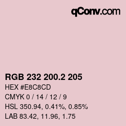 カラーコード: RGB 232 200.2 205 | qconv.com