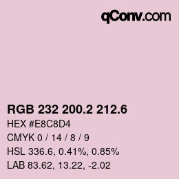 カラーコード: RGB 232 200.2 212.6 | qconv.com