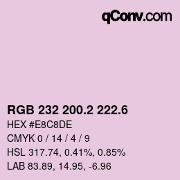 カラーコード: RGB 232 200.2 222.6 | qconv.com