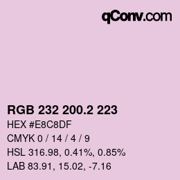 カラーコード: RGB 232 200.2 223 | qconv.com