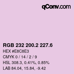 カラーコード: RGB 232 200.2 227.6 | qconv.com