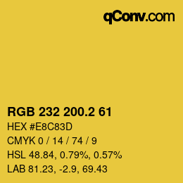 カラーコード: RGB 232 200.2 61 | qconv.com