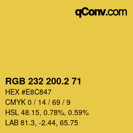 カラーコード: RGB 232 200.2 71 | qconv.com