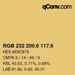 カラーコード: RGB 232 200.6 117.6 | qconv.com