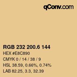 カラーコード: RGB 232 200.6 144 | qconv.com
