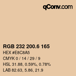 カラーコード: RGB 232 200.6 165 | qconv.com