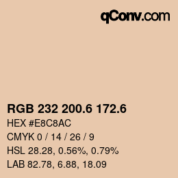 カラーコード: RGB 232 200.6 172.6 | qconv.com