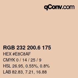 カラーコード: RGB 232 200.6 175 | qconv.com
