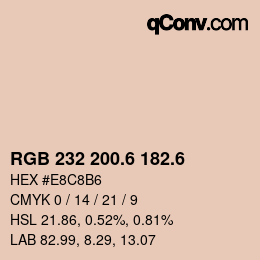 カラーコード: RGB 232 200.6 182.6 | qconv.com