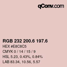 カラーコード: RGB 232 200.6 197.6 | qconv.com