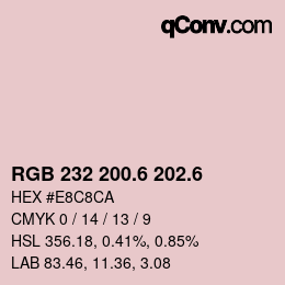 カラーコード: RGB 232 200.6 202.6 | qconv.com