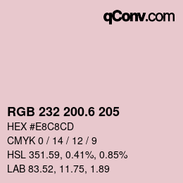 カラーコード: RGB 232 200.6 205 | qconv.com