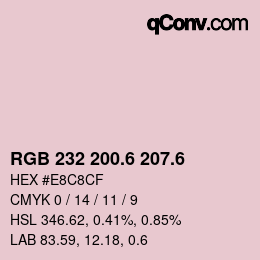 カラーコード: RGB 232 200.6 207.6 | qconv.com