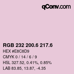 カラーコード: RGB 232 200.6 217.6 | qconv.com
