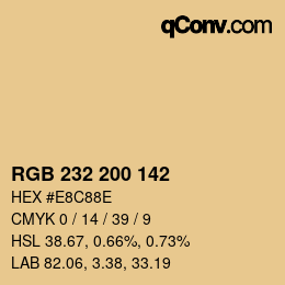 Color code: RGB 232 200 142 | qconv.com