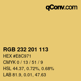 Color code: RGB 232 201 113 | qconv.com